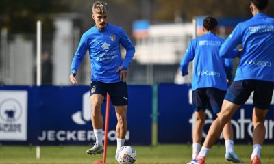 Pontus Almqvist in allenamento con il Parma al Mutti Training Center di Collecchio 7.11.2024