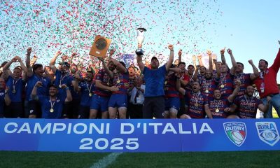 Rugby Rovigo Delta campione dItalia nella finale scudetto di Serie A Elite 2024 2025 allo stadio Sergio Lanfranchi di Parma