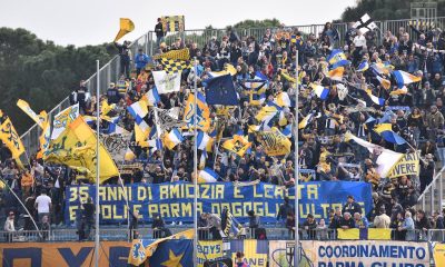 i tifosi gialloblu nel settore ospiti in in Empoli Parma 3 3 26a giornata Serie A 2018 2019 2 marzo 2019