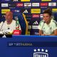 il ct dellItalia femminile e la calciatrice Cristiana Girelli in conferenza stampa al Mutti Training Center di Collecchio il 29.05.2025
