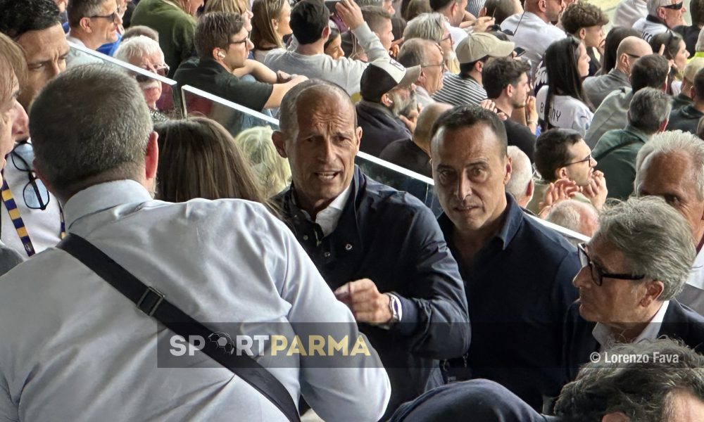 lallenatore Massimiliano Allegri sugli spalti dello stadio Ennio Tardini per Parma Como