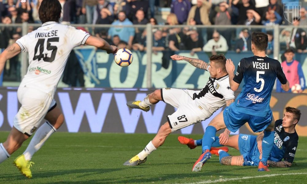 semi rovesciata Juraj Kucka in Empoli Parma 3 3 26a giornata Serie A 2018 2019 2 marzo 2019