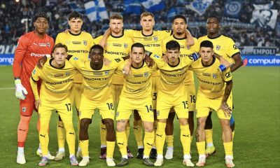 undici di partenza gialloblu in Empoli Parma 2 1 36a giornata Serie A 2024 2025