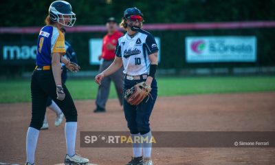 Bernardin difende terza base in gara 2 Bertazzoni Collecchio Pubbliservice Old Parma 11 1 13a giornata Serie A1 softball 2025 foto Simone Ferrari