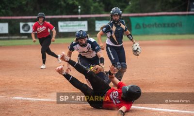 Chiara Albertin elimina Merixtell Blesa Escriche in Bertazzoni Collecchio Rheavendors Caronno 14a giornata Serie A1 softball 2025 foto Simone Ferrari