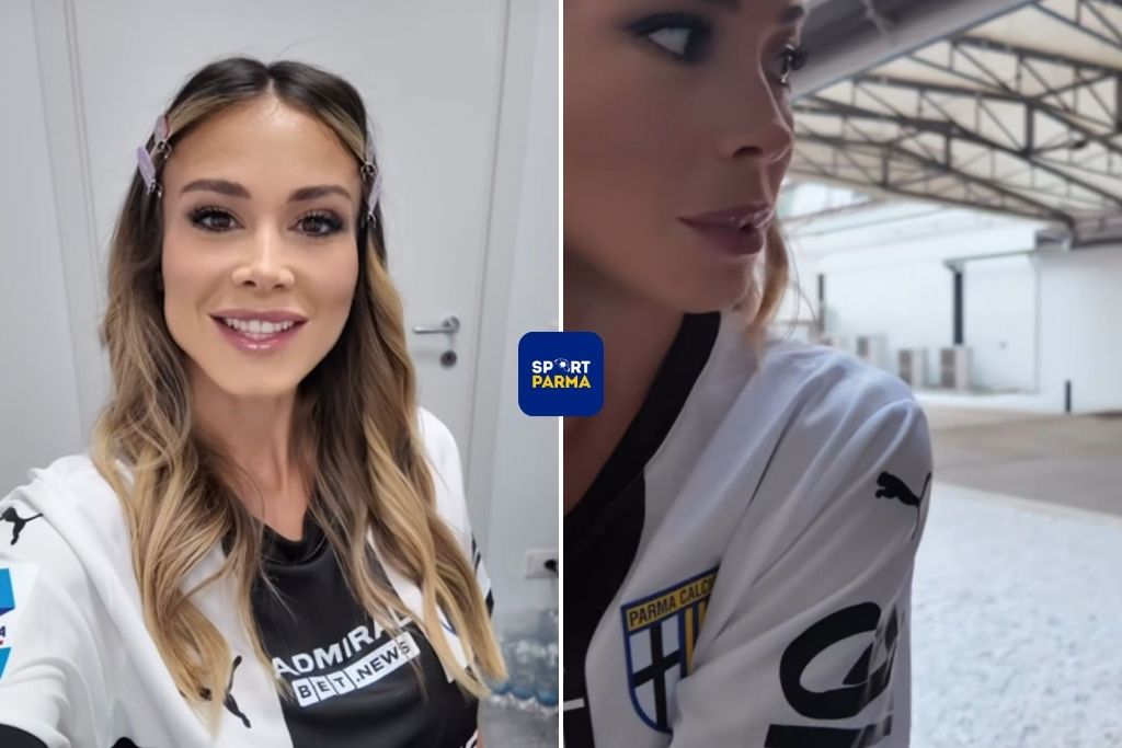 Diletta Leotta veste Parma: la maglia crociata fa tendenza 1 Diletta Leotta con la maglia del Parma