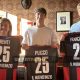 Emanuela Granti Sindaco di Fornovo con i calciatori fornovesi Elia Plicco e Ivan Franceschini