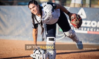 Erika Piancastrelli in Bertazzoni Collecchio Mia Office Blue Girls Bologna 15a giornata Serie A1 softball 2025 foto Simone Ferrari