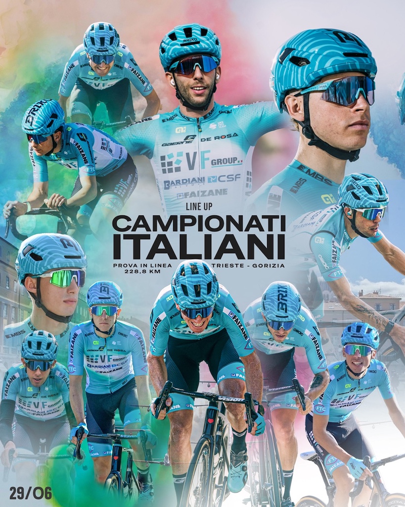 VF Group Bardiani Csf Faizane line up campionati italiani in linea 29.06.2025