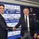 conferenza stampa di presentazione del nuovo allenatore del Parma Calcio 1913 Carlos Cuesta allo stadio Tardini il 26.6.2025 stretta di mano fra Carlo Cuesta e Federico Cherubini