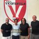 il nuovo allenatore del Vicofertile Mario Corso assieme ad Alex Romeo team manager Marco Osio presidente e Giulio Gerali direttore sportivo