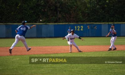 un momento di gioco di Camec Collecchio Platform TMC Poviglio 6a giornata Serie A baseball 2025 foto Simone Ferrari