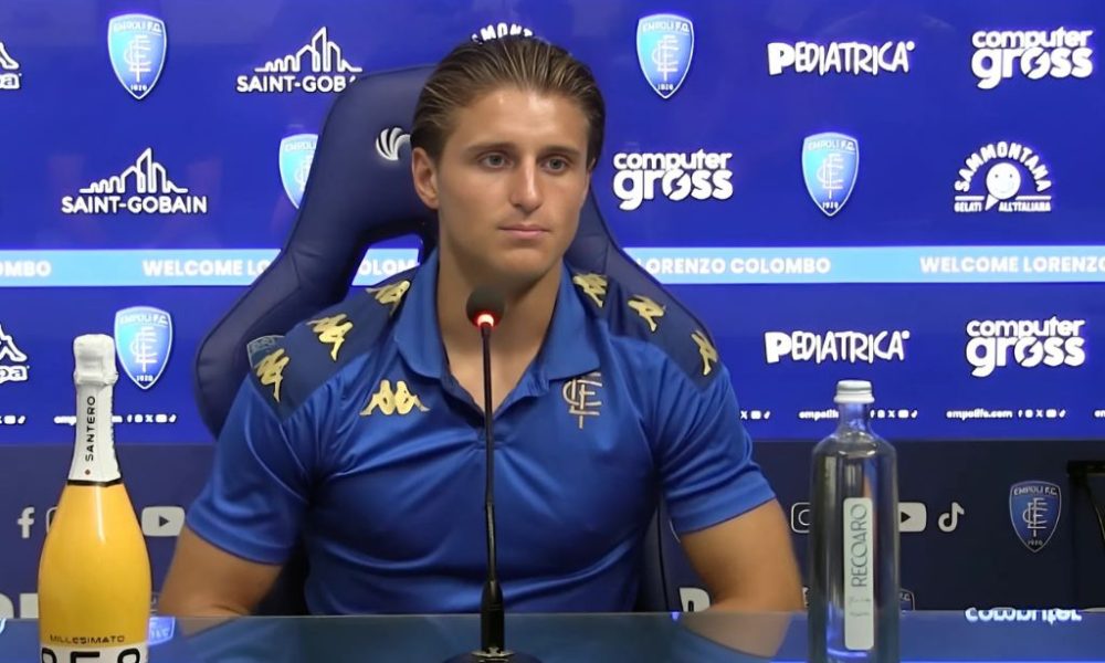 conferenza stampa dei presentazione di Lorenzo Colombo attaccante Empoli