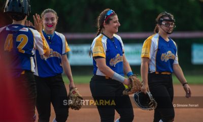 sorrisi in casa parmigiana in gara 2 Bertazzoni Collecchio Pubbliservice Old Parma 11 1 13a giornata Serie A1 softball 2025 foto Simone Ferrari